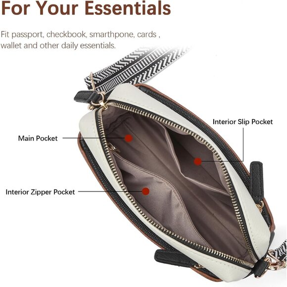 Small Designer Crossbody 0-brownBlack Bag Women Cell Phone Purse Shoulder Wallet - Picture 5 of 7